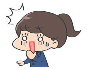 学生　女の子　驚き