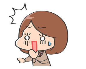 スーツ　女性　驚き