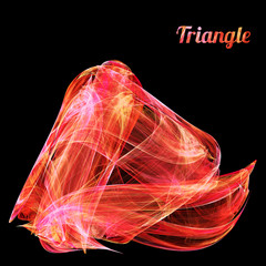 Abstract red fractal triangle on a black background