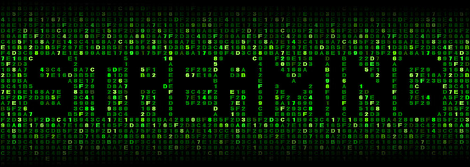 Streaming text on hex code illustration