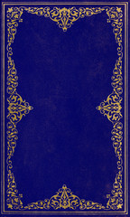Blue and golden leather cover