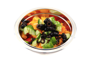 olive tomato cucumber pepper salad