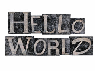 Hello World Typewriter Stamp