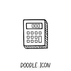 Doodle calculator icon. 
