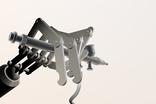 Robot hand met airbrush