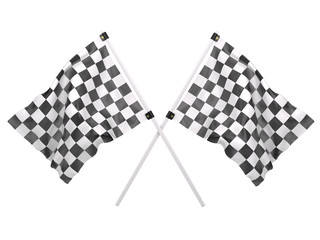 Crossed Twin Checkered Flags