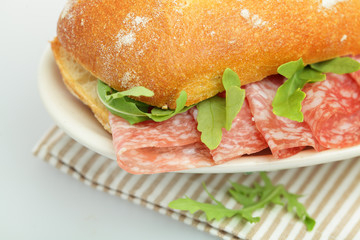 Sandwich with Salami, Traditional Food
