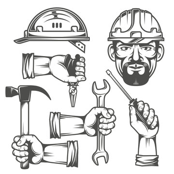 Hands with tools