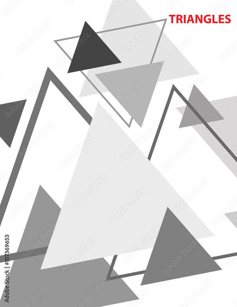 Aufkleber Simple bw geometric pattern of triangles. Vector graphic