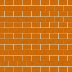 Brickwork of ordinary red bricks .  Vector.  Horizontal