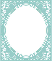 Oval frame with elegant ornament