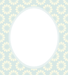 Oval frame with stylish flowers