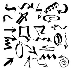 hand drawn arrows set on a white background