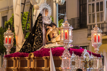 Holy Week in San Fernando, Cadiz, Spain. Brotherhood of charity during the procession of Easter. © ajcabeza