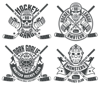 Hockey logos goalie masks