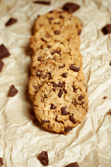 homemade chocolate chip cookies. rustic style