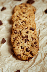 homemade chocolate chip cookies. rustic style