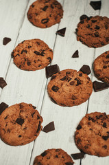 homemade chocolate chip cookies. rustic style