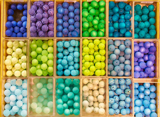 Beads for handmade jewelery or decoration / Nice colorful beads of different forms and colors