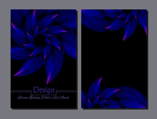 Set of vector design templates.Corporate Identity kit or business kit with artistic, abstract colorful design  for your business. Vector abstract booklet cover. Beauty brochure. Blue and black