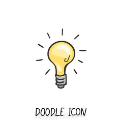 Doodle icon of light bulb.
