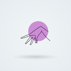 Vector icons with a graceful female hand in a beautiful setting.