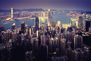 Fototapeta na wymiar Hong kong from the Victoria peak