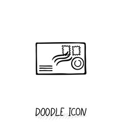 Email doodle icon. Vector pictogram. 