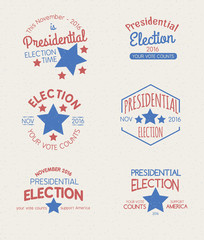 Set of badges for the 2016 Presidential Election