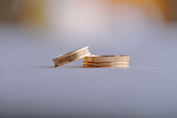 Pair of gold wedding rings