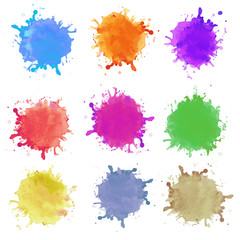 Abstract hand drawn watercolor blots background. Vector illustration.