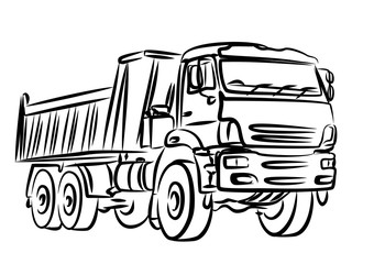 Sketch of heavy truck. 