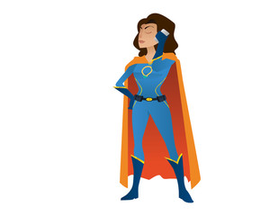 Superhero Girl Character - On The Phone