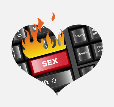 Sex Button in Keyboard Vector Illustration