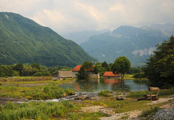 Fototapeta na wymiar Landscape around Ali-Pasha Springs near Prokletije national park in Gusinje, Montenegro