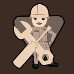 Cartoon Plumber Character