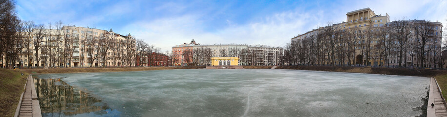 Patriarch Ponds panorama, Moscow, Russia