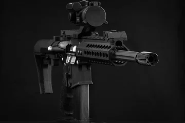 Badezimmer Foto Rückwand AR-15 Rifle © TravisPhotoWorks