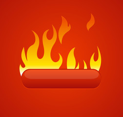 Red Hot Web Button Vector