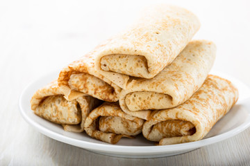 Crepes rolls with filling