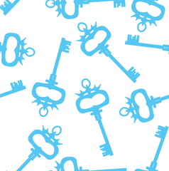 seamless pattern with retro keys - vector illustration