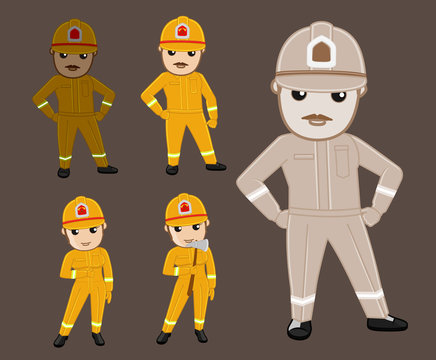 Cartoon Serviceman Characters Vector