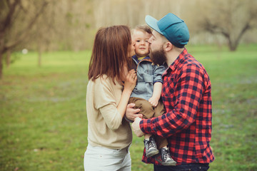 Happy family in the park