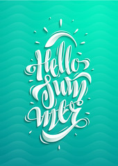 Hello summer lettering