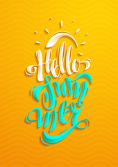 Hello summer lettering