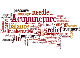 Obraz premium Acupuncture, word cloud concept 3