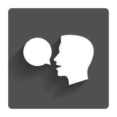 Talk or speak icon. Speech bubble symbol.