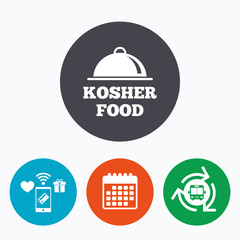 Kosher food product sign icon. Natural food.