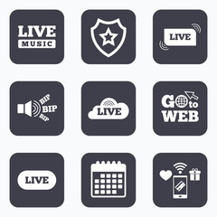 Live music icons. Karaoke or On air stream.