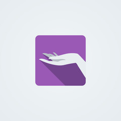 Vector icons with a graceful female hand in a beautiful setting.